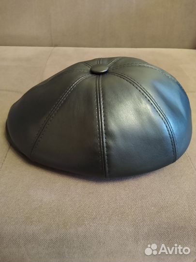 Кепка кожаная восьмиклинка весна-осень