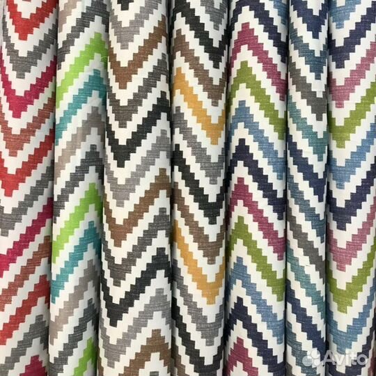 Портьеры готовые, рогожка зигзаг