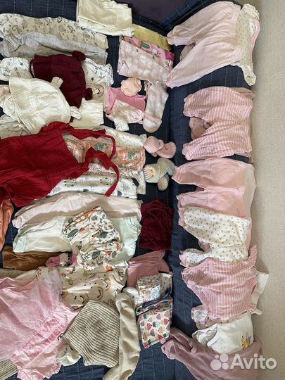 Большой пакет вещей на девочку от 0 до 6 мес