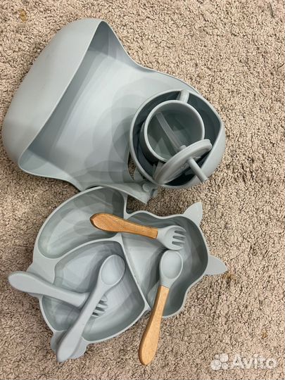 Набор детской силиконовой посуды