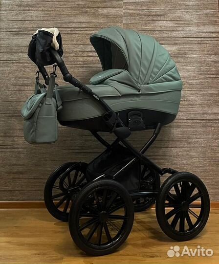 Коляска 3 в 1 Indigo эко кожа