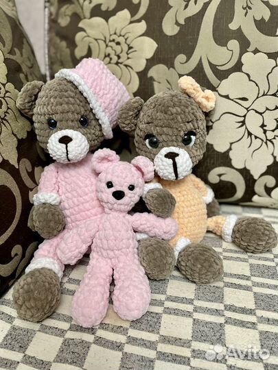 Игрушка Мишка вязаный - 3 шт