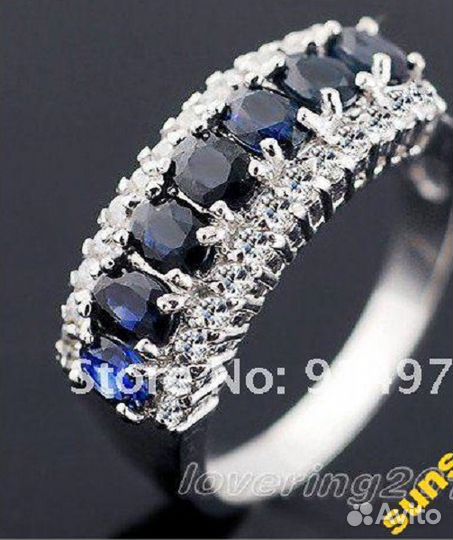 Красивый перстень покрытие белое золото 18 К