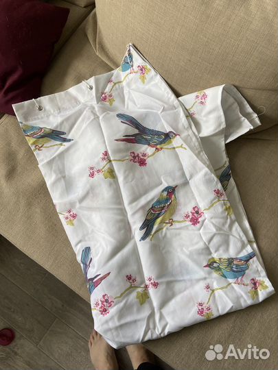 Занавеска шторка с птицами hm