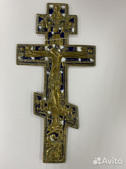 Крест Распятие эмаль к. 19 века