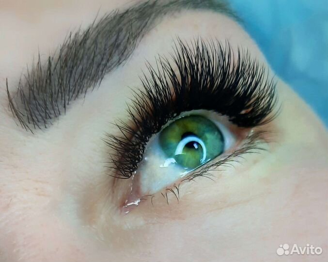 Наращивание ресниц+оформление бровей