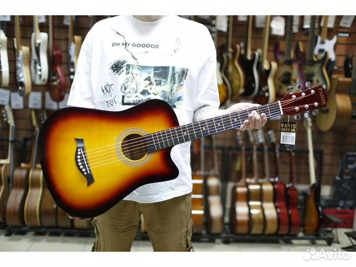 Fante FT-D38-3TS с вырезом акустическая гитара