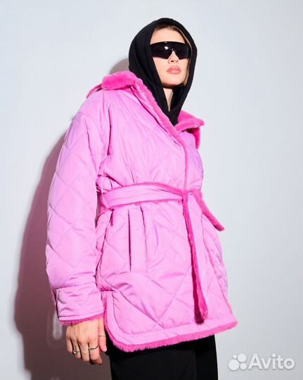 Двусторонняя стёганая куртка - шуба Only me