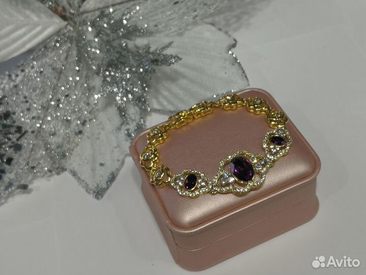 Браслет на руку женский бижутерия со стразами