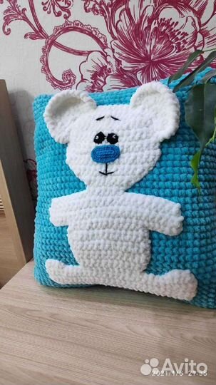 Плюшевая подушка Мишутка