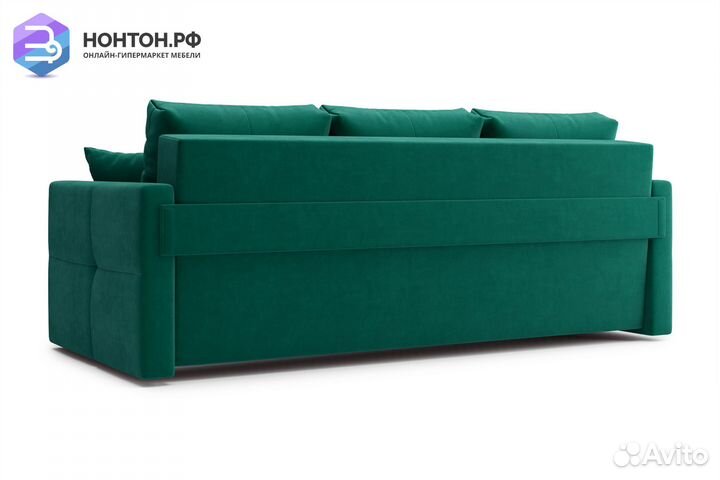 Диван еврокнижка Вита 3-х местный изумрудный