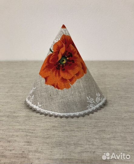 Салфетка сервировочная круглая 37см -№6, полульнян