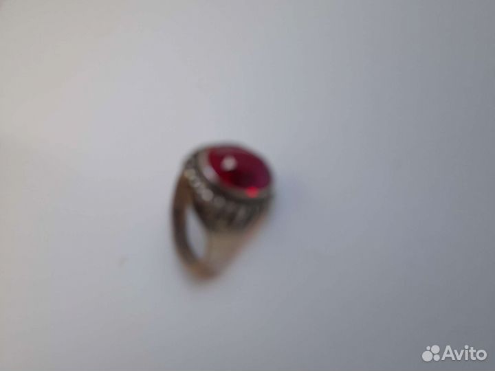 Кольцо перстень винтаж рубин серебро 875 пробы