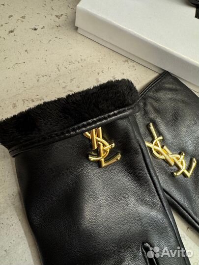 Кожаные перчатки Saint Laurent