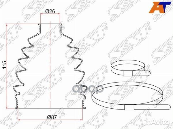 Пыльник шруса наружный перед VW polo (2 хомута