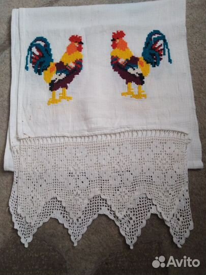 Рушник вышивка и вязание крючком
