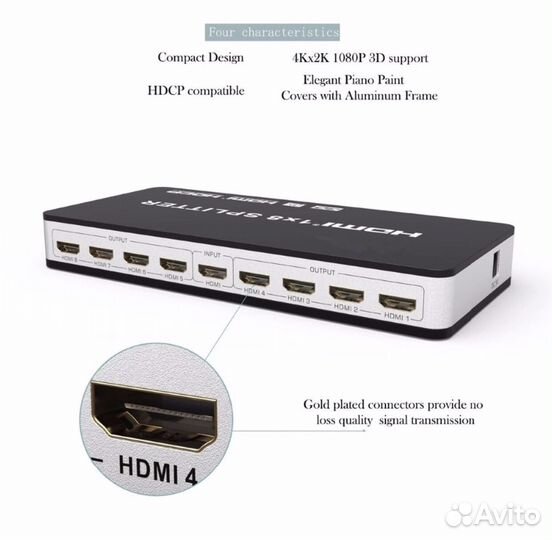 Hdmi splitter 1+8