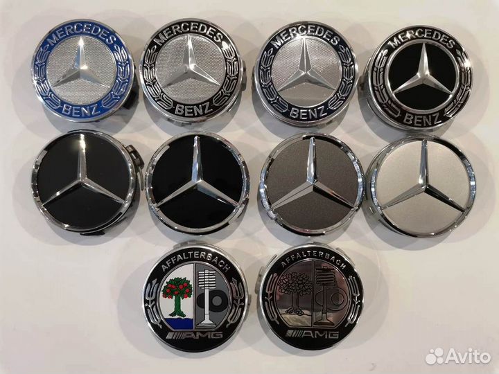Комплект эмблем, колпачков на колёса, Mercedes дис