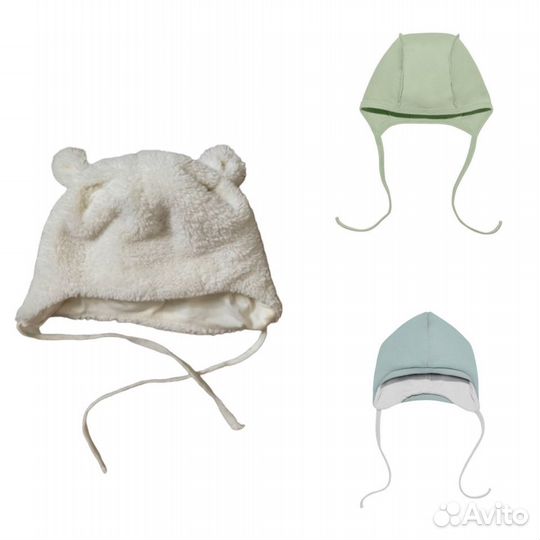 Шапка 36-38 для новорожденного чепчик весна осень