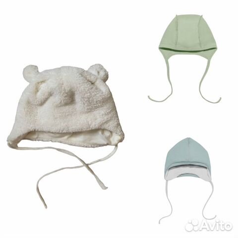 Шапка 36-38 для новорожденного чепчик весна осень