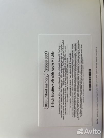 Macbook air 13 m1 256