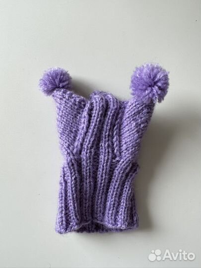 Комбинезон и шапочка для маленькой собаки вязаный