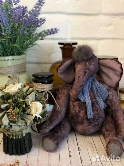 Слон: советский плюш ручная работа