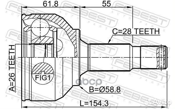 ШРУС наружный к-кт 26x58.8x28 Citroen C5 (X7)