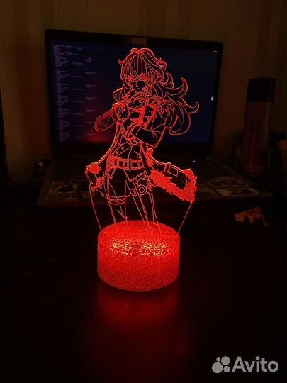 Ночник 3D Дилюк Геншин Импакт