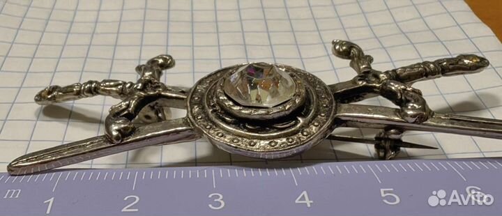 Винтажная Брошь- Брошка. Скрещённые мечи