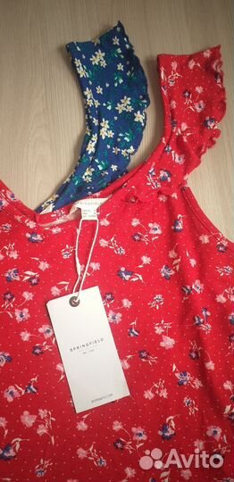 Майка топ синий и красный