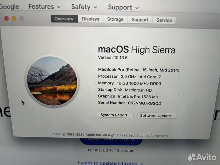 Apple MacBook Pro 15 mid 2014 A1398 2,8/16gb/512gb