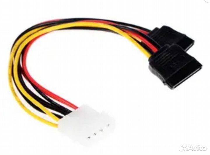 Переходник Molex - SATA Power (15 pin) x2, 150 мм