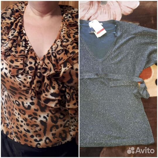 Блузка новая лепард, с люриксом