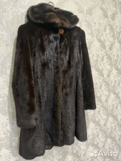 Шуба норковая с капюшоном 44-46