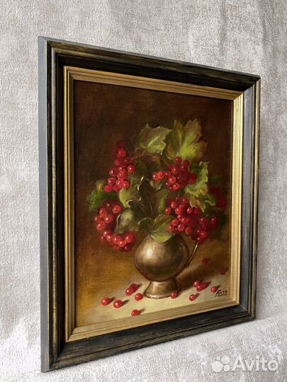 Картина маслом на холсте в раме натюрморт
