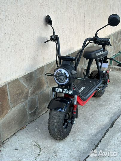 Электробайк White Siberia mini 2.0 R 1200W 48V15A