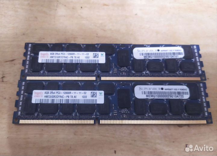 DDR3-1600mhz 16gb ecc reg 8+8гб