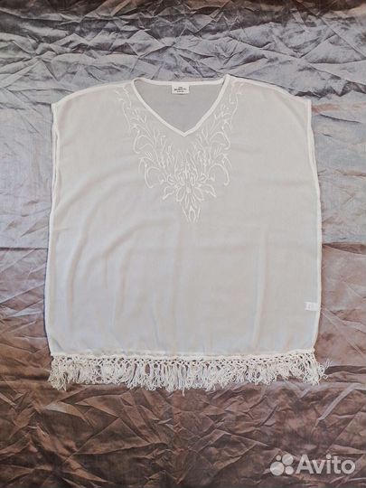 Пляжная туника накидка белая 50-52 размер