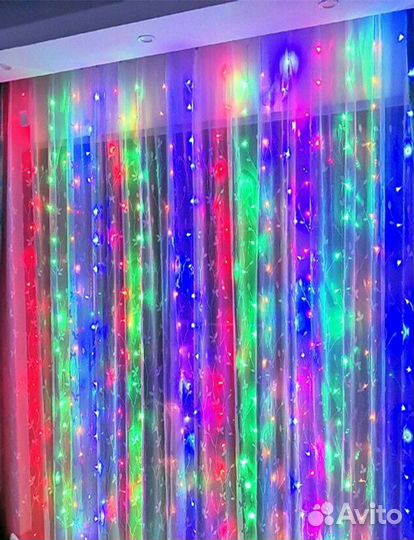 Светодиодные Гирлянды. Водопад. Дождь. Шторы.Занав
