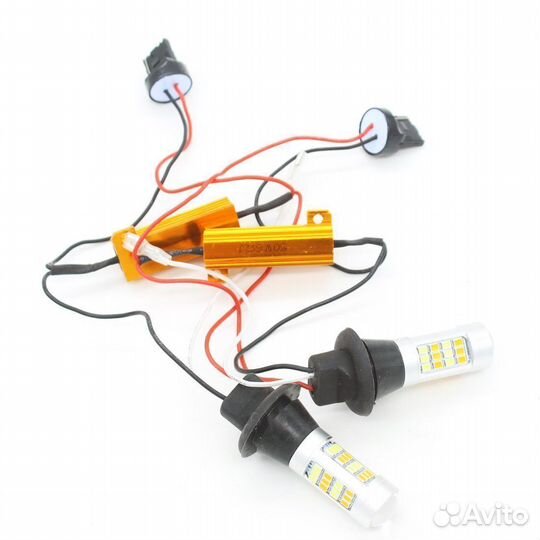 Светодиодные лампы дхо в поворотники 2в1 W21W 2шт