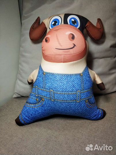 Мягкие игрушки котик, дельфин, корова