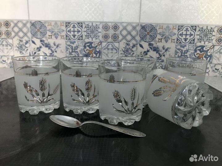 Рюмки бокалы лимонница ножи 5