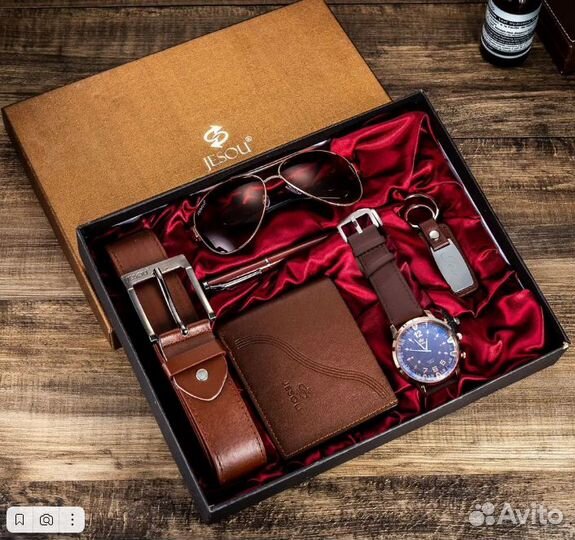 Мужской подарочный набор. Часы, Бумажник, Ремень