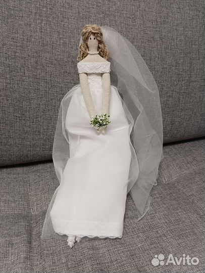 Интерьерная кукла тильда невеста ручной работы