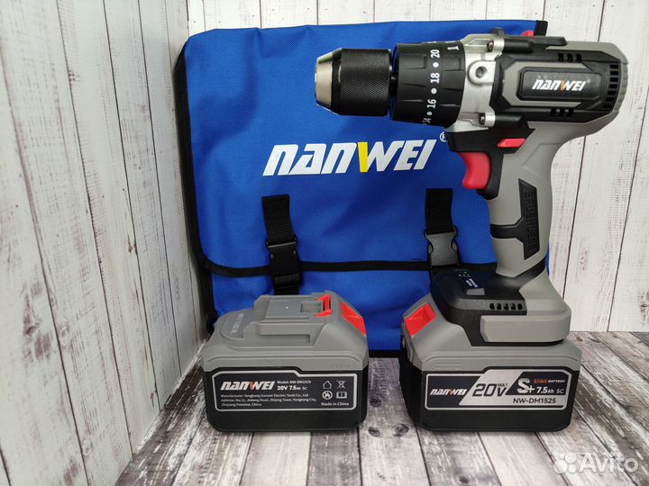 Ледобур Шуруповерт Nanwei 150N.m 7.5Ач Шнек 150