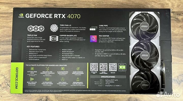 MSI nvidia GeForce RTX 4070 Ventus 3X E oс