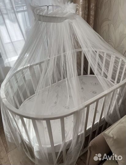 Детская кроватка круглая овальная