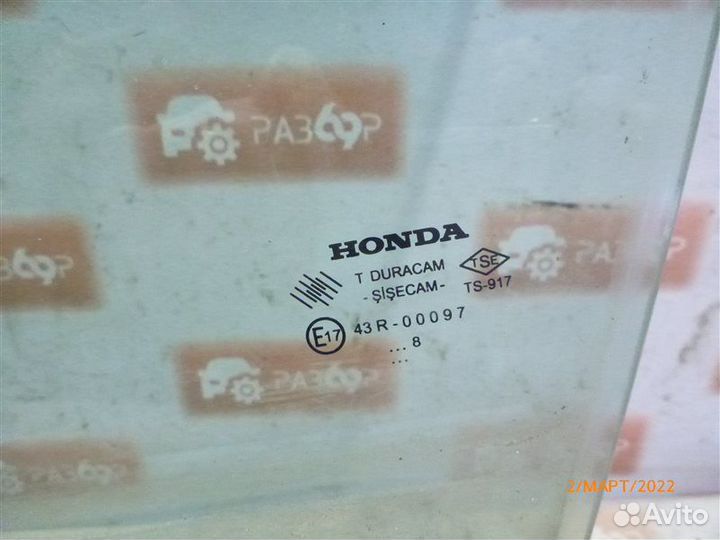 Стекло двери переднее левое Honda Civic FD1 R18A2