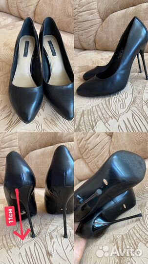 Женские кожаные туфли лодочки бежевые/черные р.36